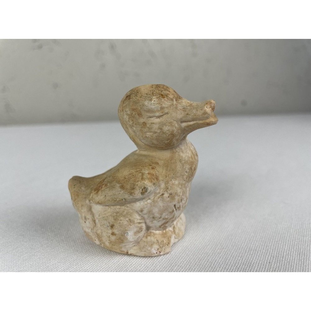 Vintage Small Duck Figurine Chalkware ? Primitive Sassy 2.5” Easter